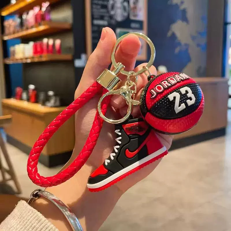AJ Sneakers and Basketball Keychain