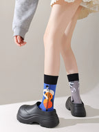 Mismatched Trendy Design Crew Socks