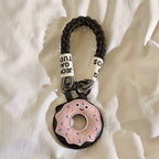 Leather Donut Keychain Charm