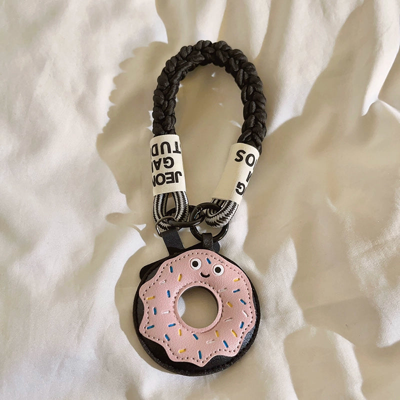 Leather Donut Keychain Charm