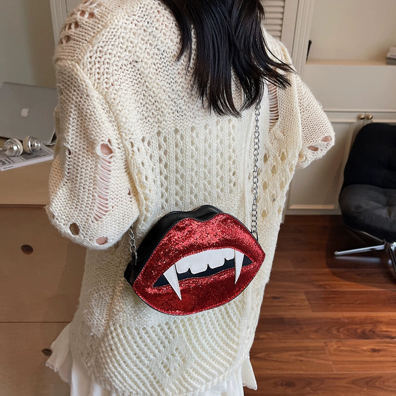 Vampire Red Lips Sling Bag
