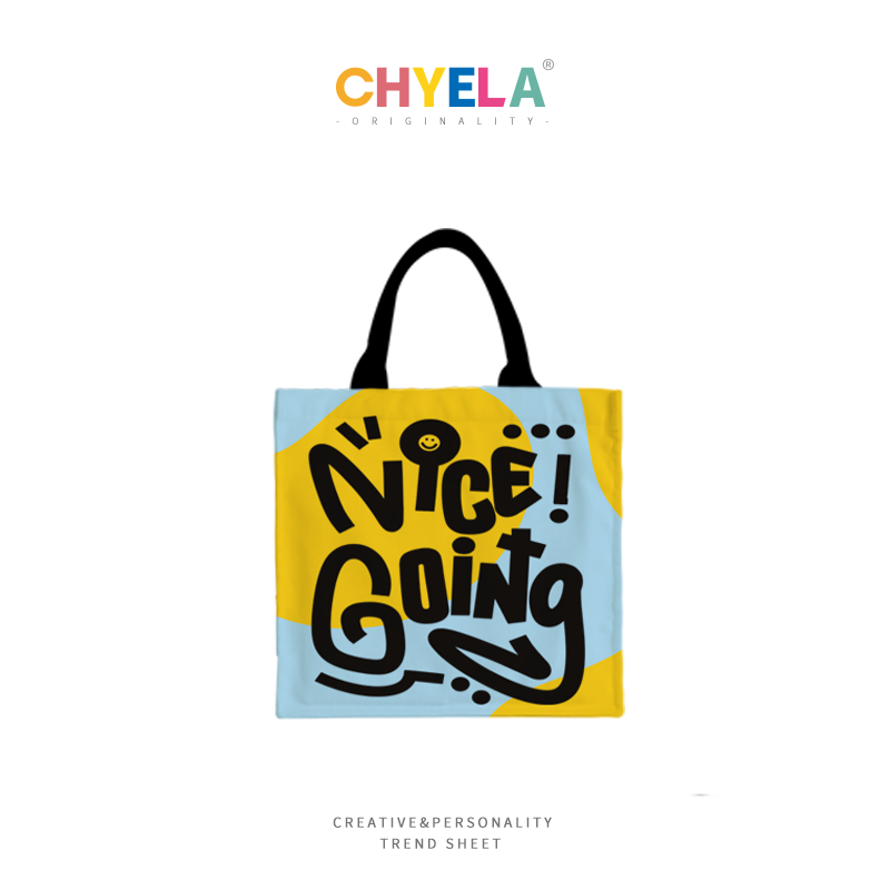 Vibrant Letter Print Tote Bag