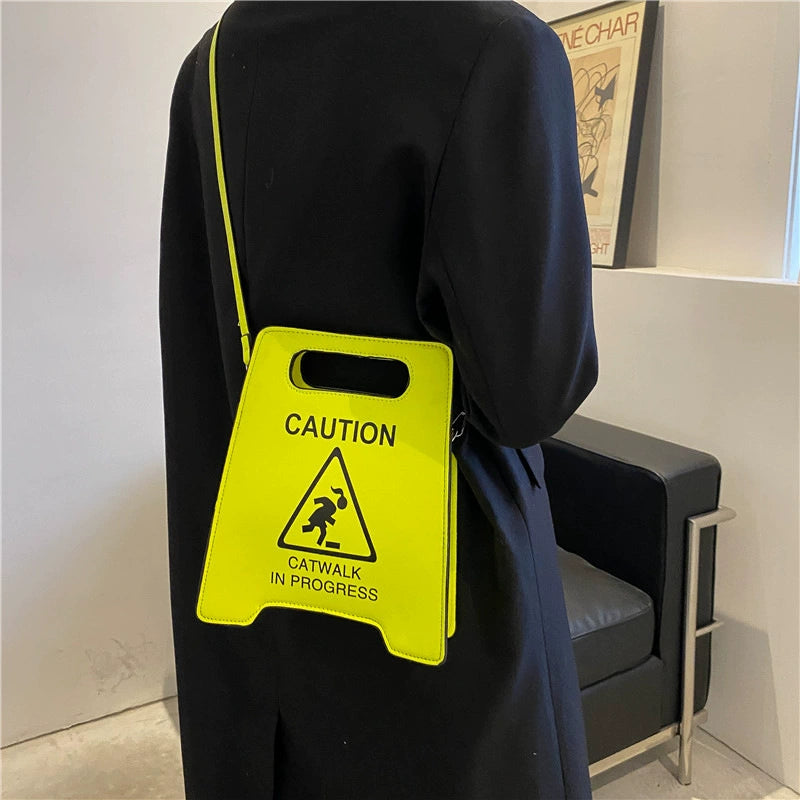 CAUTION Sign Mini Crossbody Bag