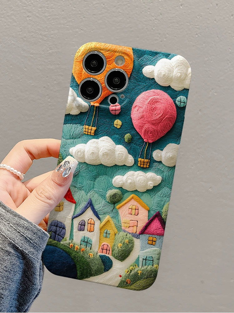3D Yarn Balloon Town Phone Case