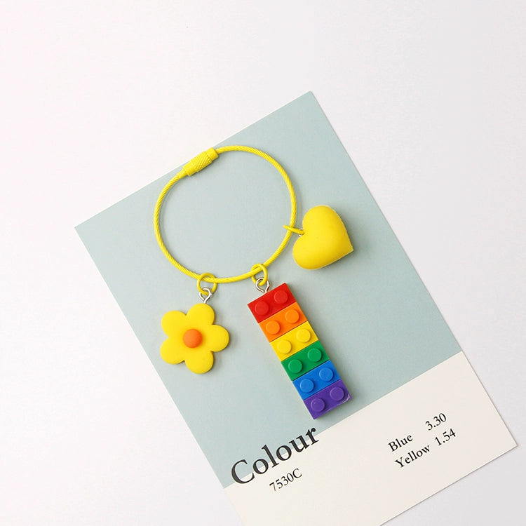 Rainbow Building Block Keychain