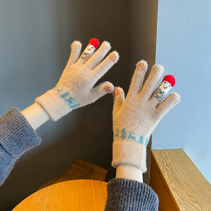 Snowman Knit Gloves