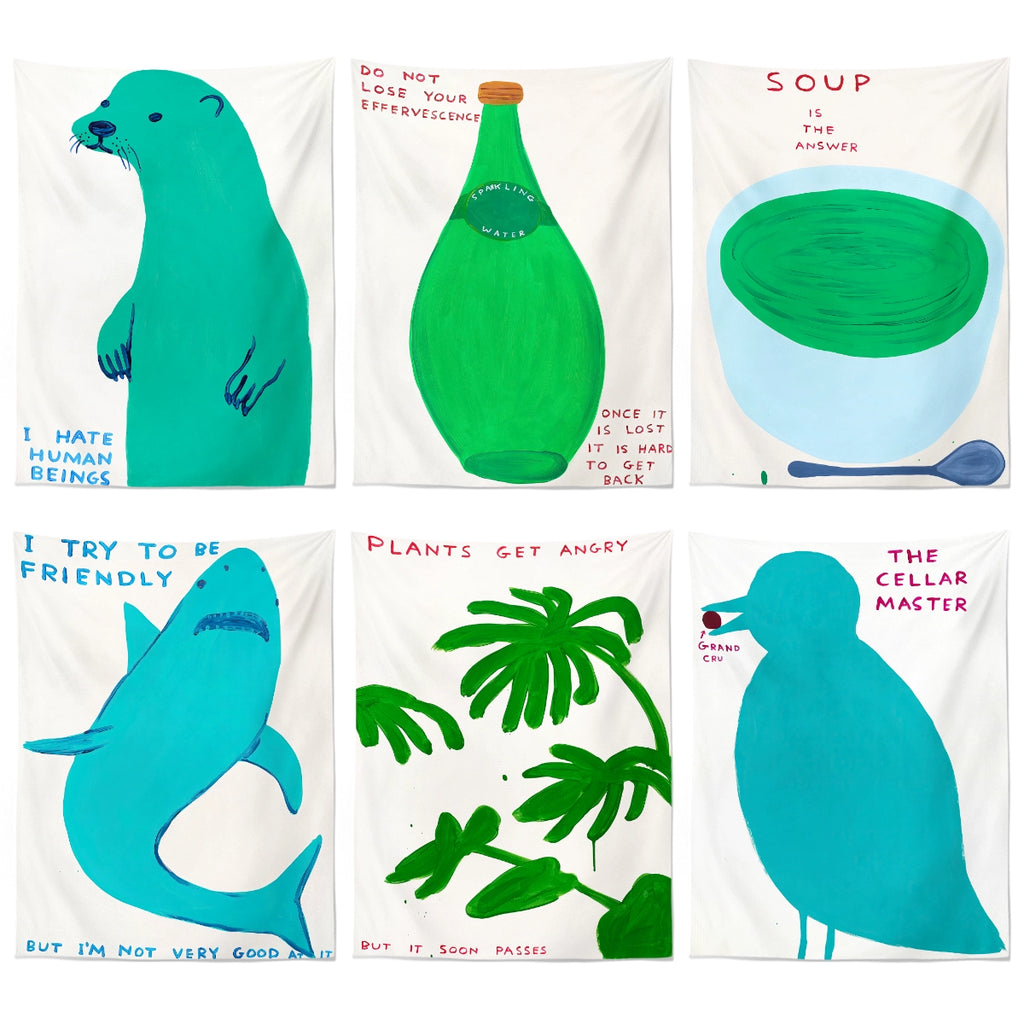 Ban Anxiety, Go Green Tapestry