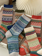 Fair Isle Knit Socks