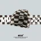 Color Block Checkerboard Beanie