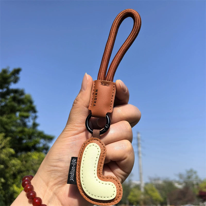 Leather Letter Keychain