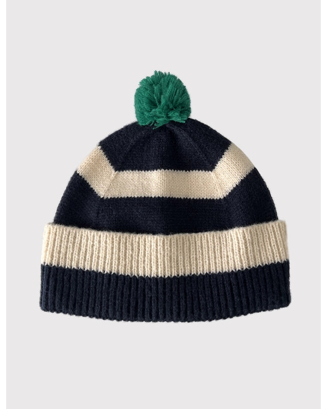 Striped Pom Pom Beanie