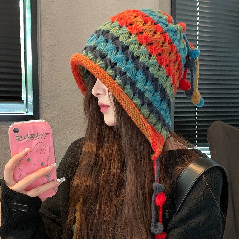 Rainbow Cable Knit Beanie
