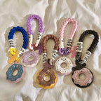 Leather Donut Keychain Charm