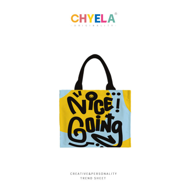 Vibrant Letter Print Tote Bag