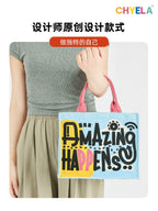 Vibrant Letter Print Tote Bag