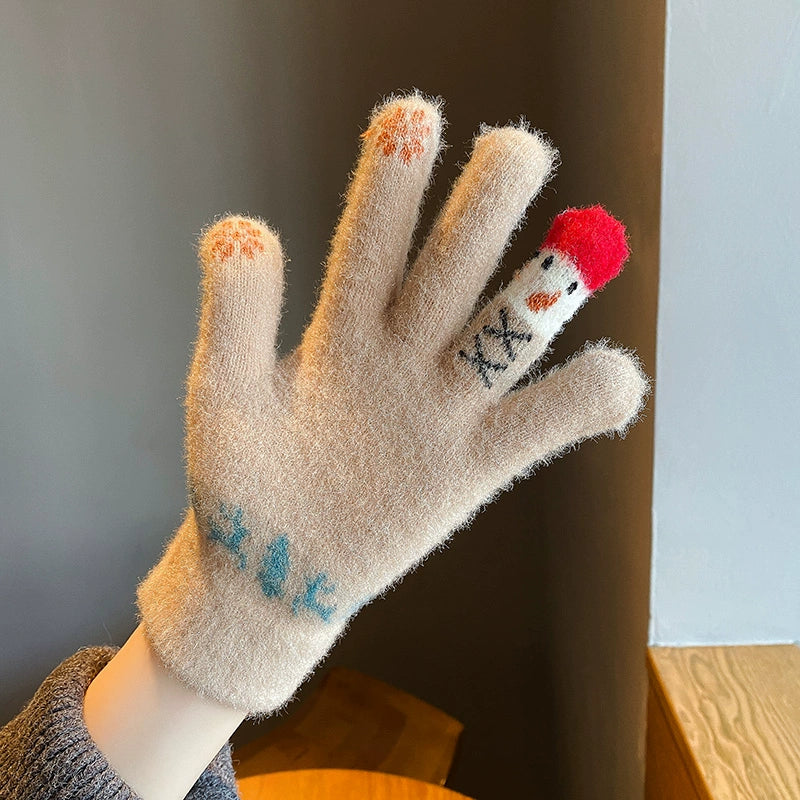 Snowman Knit Gloves