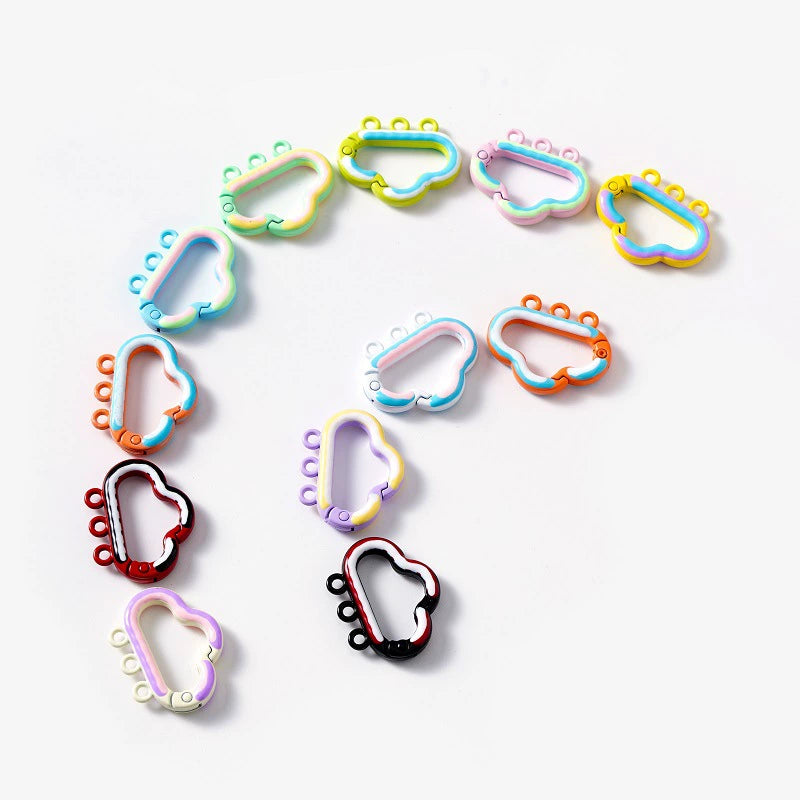 Hand-painted Cartoon Cloud Alloy Spring-loaded Keychain