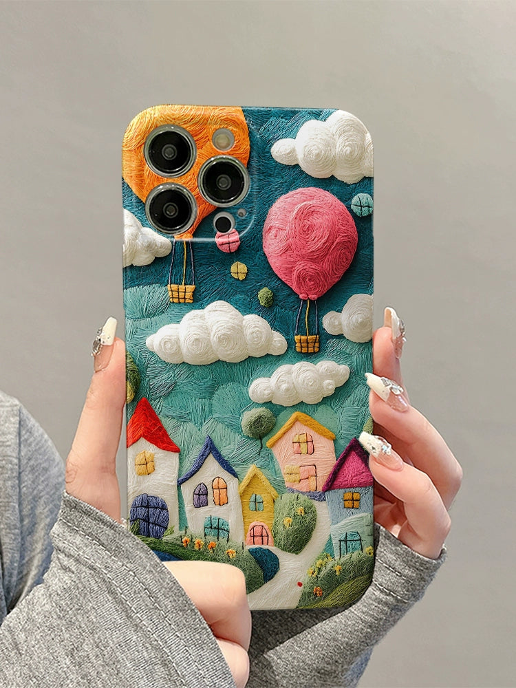 3D Yarn Balloon Town Phone Case