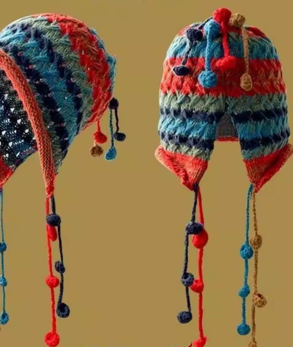 Rainbow Cable Knit Beanie