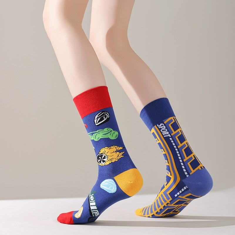 Mismatched Trendy Design Crew Socks
