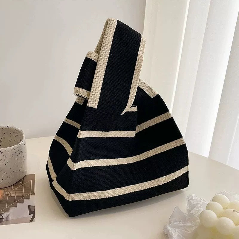 Retro Knit Fabric Mini Tote Bag