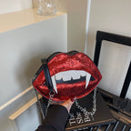 Vampire Red Lips Sling Bag
