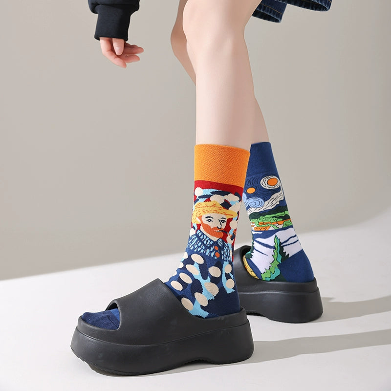 Mismatched Trendy Design Crew Socks