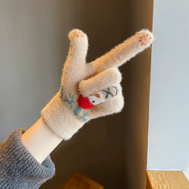 Snowman Knit Gloves