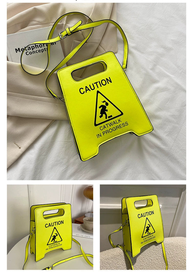 CAUTION Sign Mini Crossbody Bag