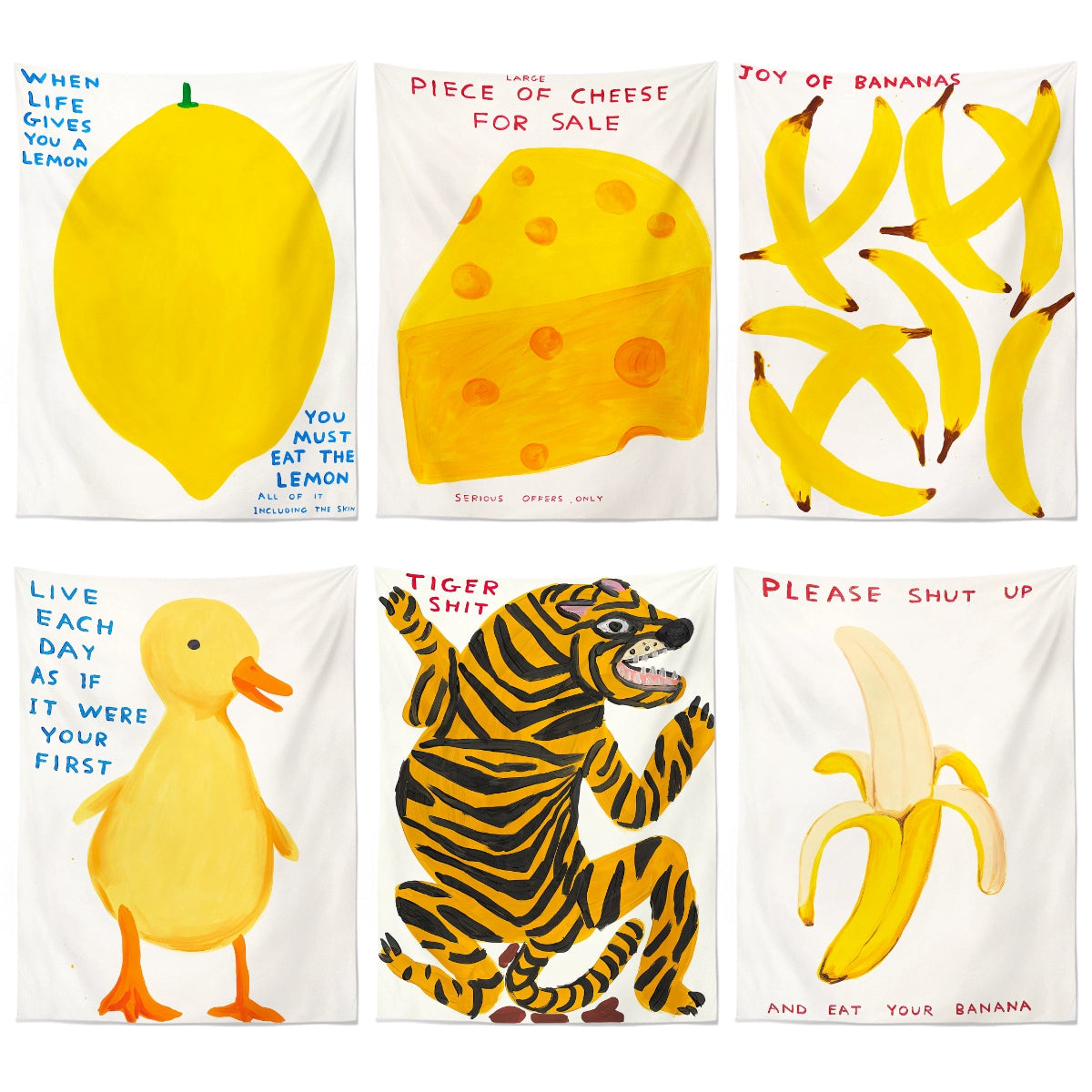 Yellow Life Philosophy Tapestry