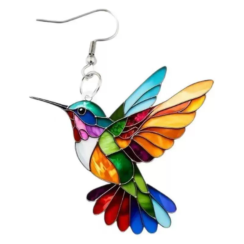 Hummingbird Acrylic Stud Earrings