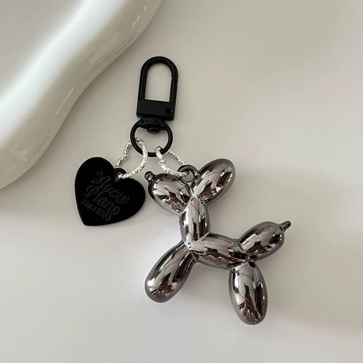 Mirrored Balloon Dog Keychain