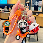 Panda on Scooter Keychain