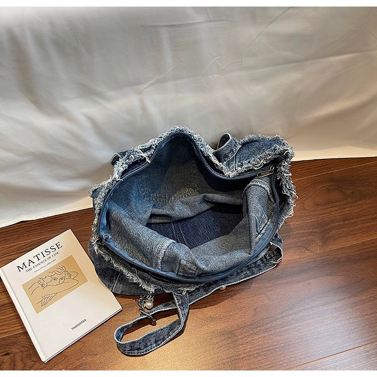 Distressed Denim Tote Bag