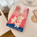 Retro Knit Fabric Mini Tote Bag