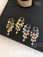 Unique Diamond Tassel Earrings