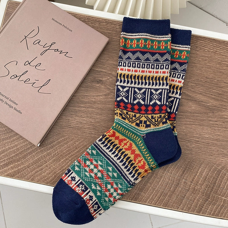 Fair Isle Knit Socks
