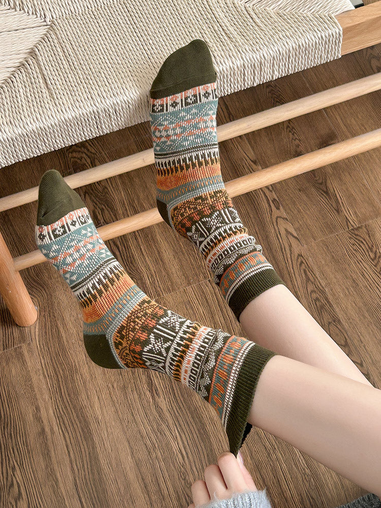 Fair Isle Knit Socks