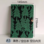 Linen Embroidered Pine Forest Journal