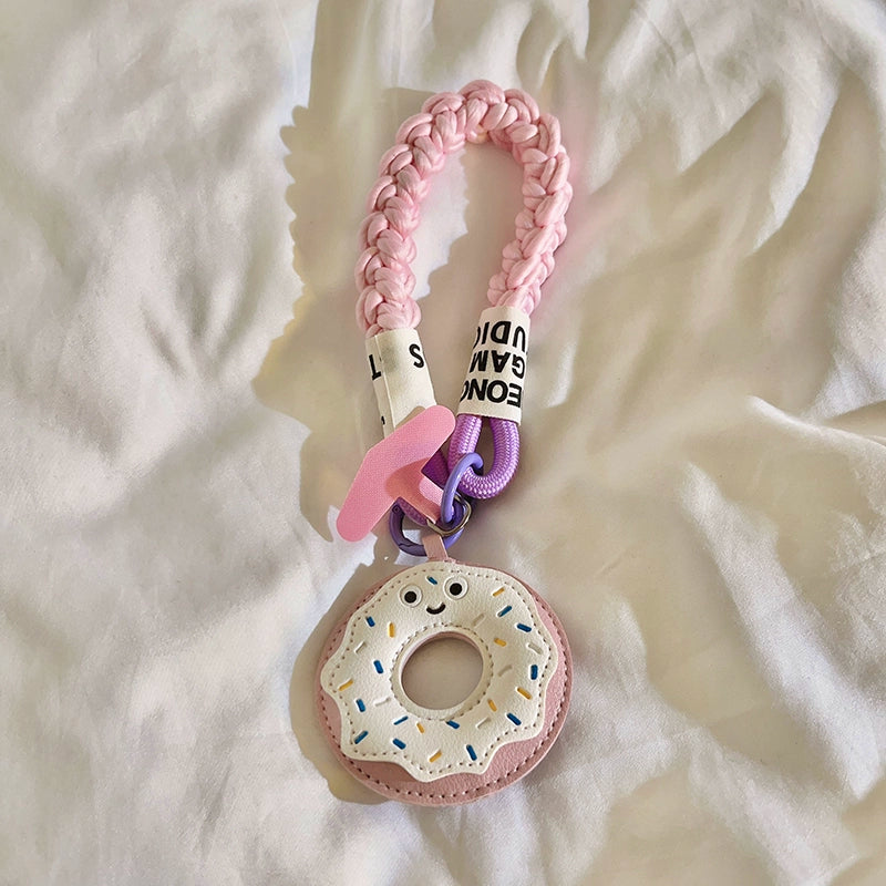 Leather Donut Keychain Charm