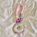 Leather Donut Keychain Charm