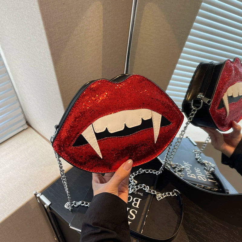 Vampire Red Lips Sling Bag