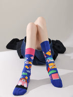 Mismatched Trendy Design Crew Socks