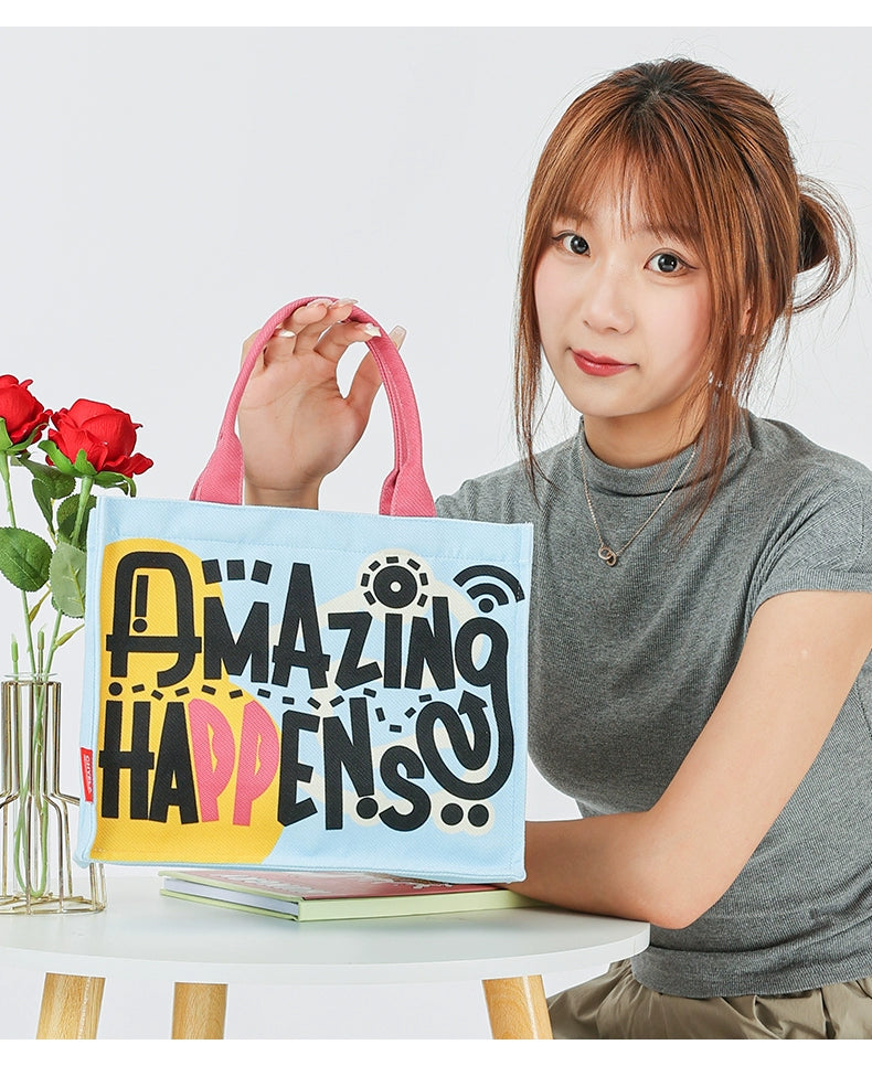 Vibrant Letter Print Tote Bag