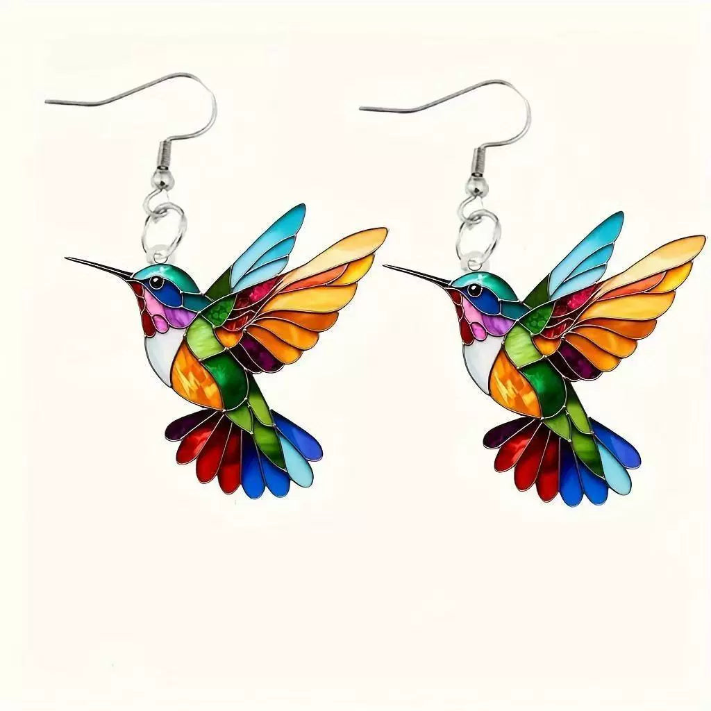 Hummingbird Acrylic Stud Earrings