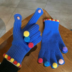 Pom-Pom Fingertip Wool Gloves