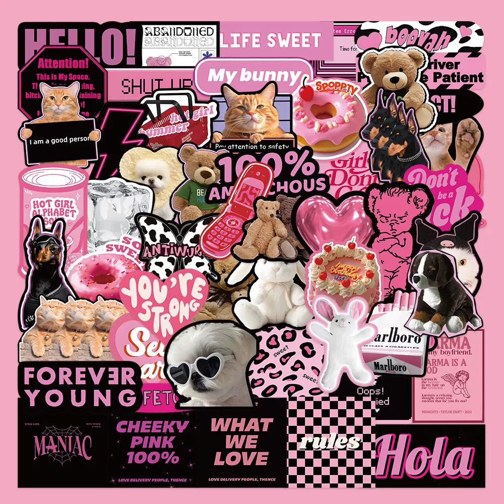 Black & Pink Sticker Pack