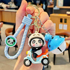 Panda on Scooter Keychain