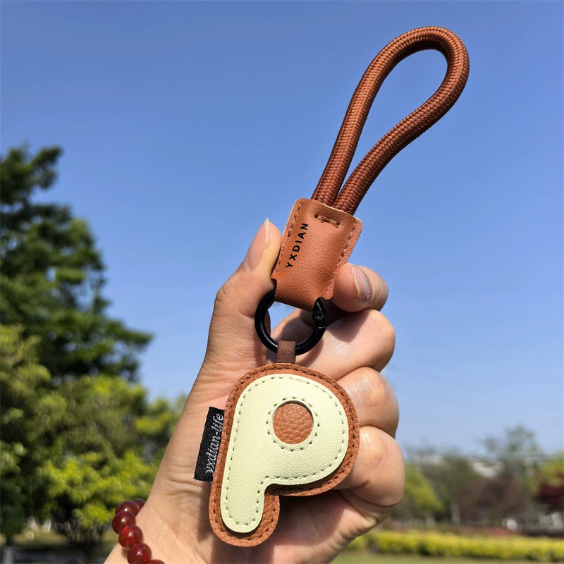 Leather Letter Keychain