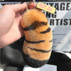 Rabbit Fur Tiger Keychain